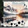 Japanese Wave Shower Curtain, Surfers On Classic Asian Artwork Style With Recreation, Cloth Fabric Bathroom Decor Set With Hooks