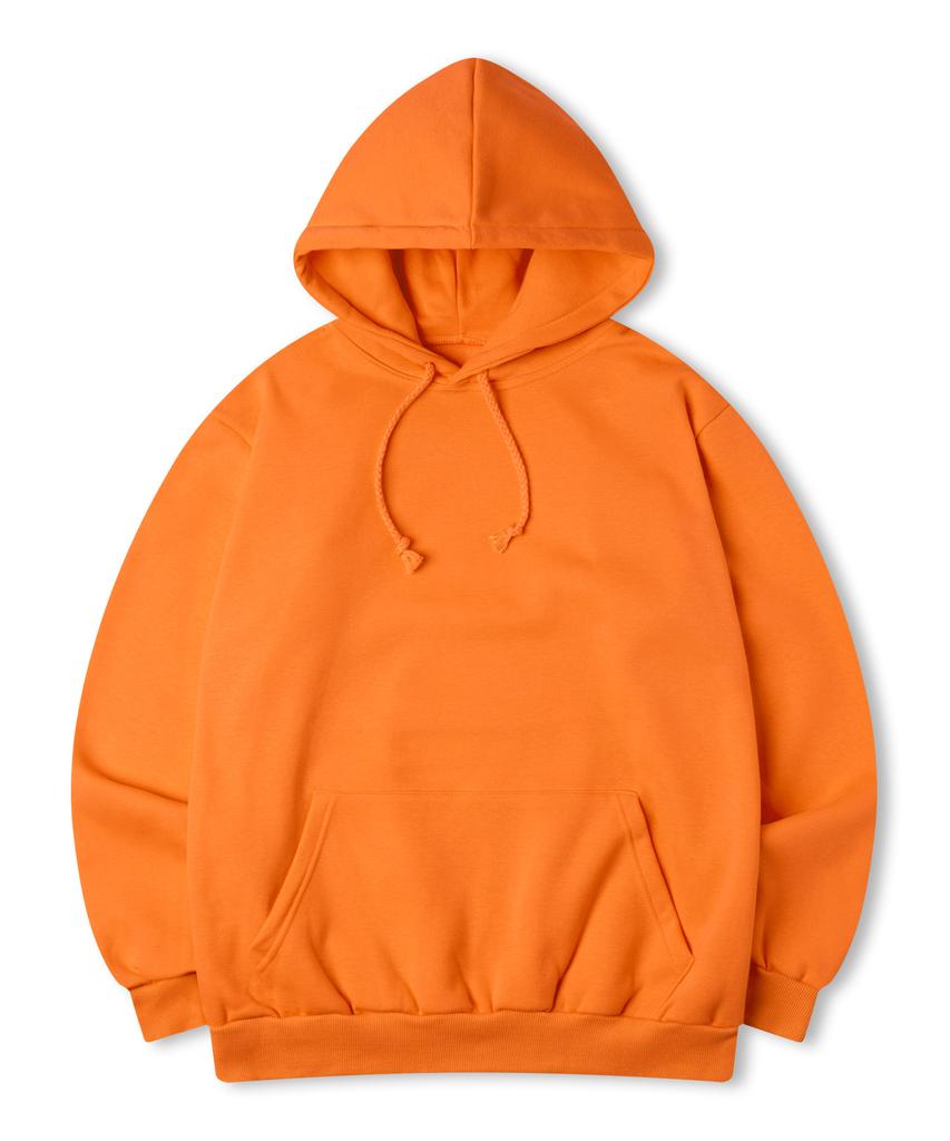Essential Regular Brushed Fleece Hooded Sweatshirt Orange