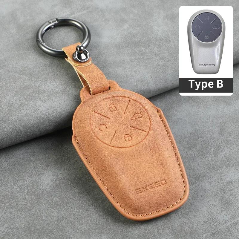 Leder Autoschlüssel Hülle Abdeckung Schale Fob für Chery EXEED LX TXL AtlantiX ET ES VX Auto Schlüsselanhänger Halter