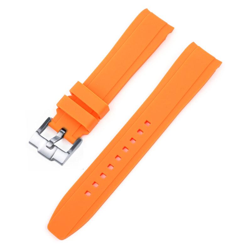 Curved End Silicone Watch Strap for Rolex Rubber Strap for Seiko Citizen Tissot 20MM 22MM Sport Wristband Universal Belt