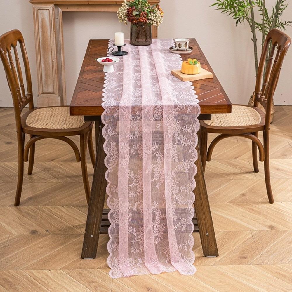 Lace Fabric Lace Table Runner Floral Pattern Table Cover  Dressing Table Shoe Cabinet