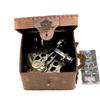 Antiker maritimer nautischer Sextant Vintage Marine Astrolab Schiffsgeräte mit echter Lederbox Messing Schiffssextant mit Glasdeckelbox
