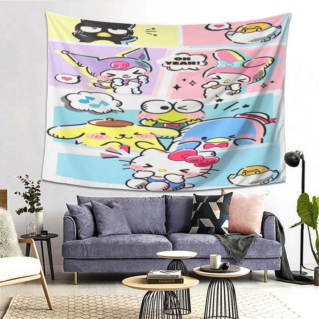 Soft Machine Washable Cartoon Theme Tapestry for Bedroom Living Room Dorm High Quality MultiSize Flat Print Design