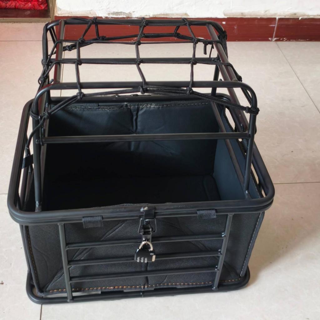 Metal Pet Carrier with Mounting Bracket Safe Bike Basket Sturdy Dog