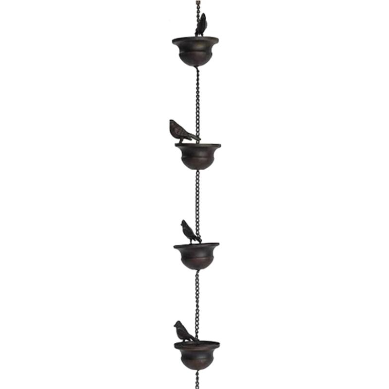 

M-Modern-Bird Rain Chain Decorative Metal Rainwater Collection Chain Outdoor Garden Decor, Easy To Use Durable Fine Workmanship