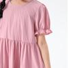 Little Yin Man Sommerkleid für Mädchen mit Puppenkragen und Puffärmeln, A-Linie