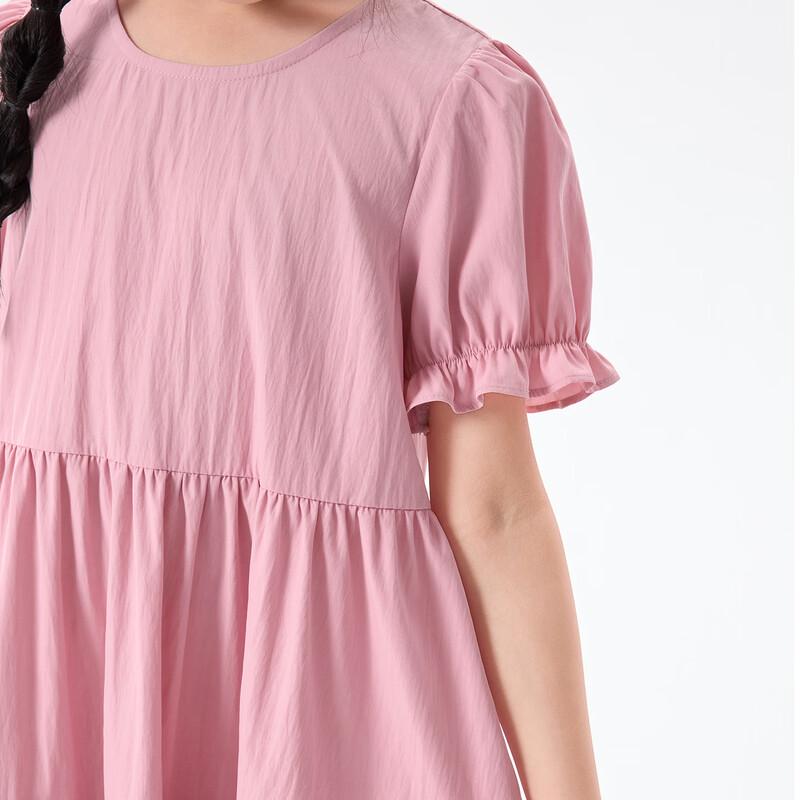 Little Yin Man Sommerkleid für Mädchen mit Puppenkragen und Puffärmeln, A-Linie