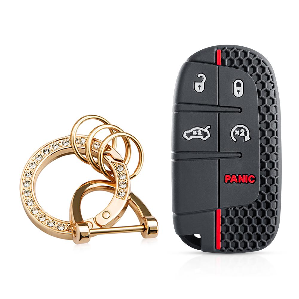 Car Remote Key Protector Cover For Dodge Charger Hellcat Journey for Jeep Cherokee Compass Grand Cherokee Renegade Chrysler 300c