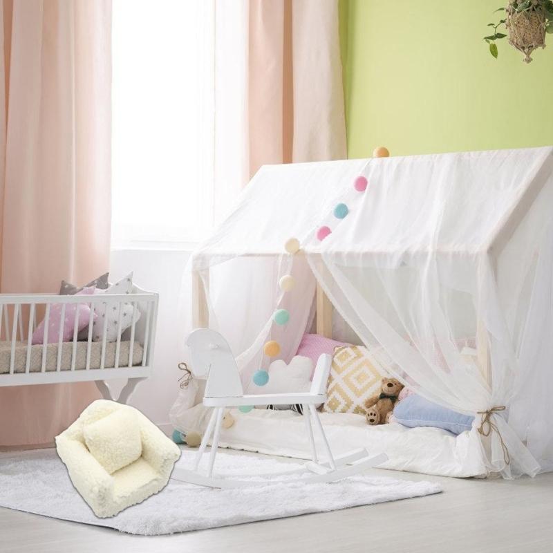 OB11 tiny house tiny Couch Soft Single Armchair With Decorative Pillow Compact Furniture Model