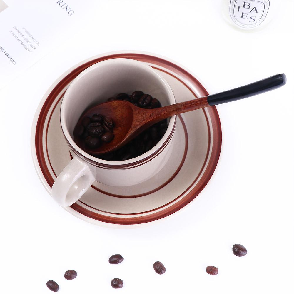 Style Round Spoon Head Teaspoon Kitchen Ice Cream Coffee Tableware Wooden Spoon Soup Spoon Utensils