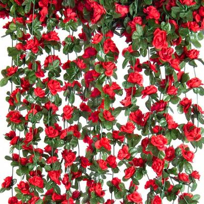 Artificial Figures Artificial Flowers Roses Rattan Home Outdoor Wedding Green Plant Decoration Vine Table Setting