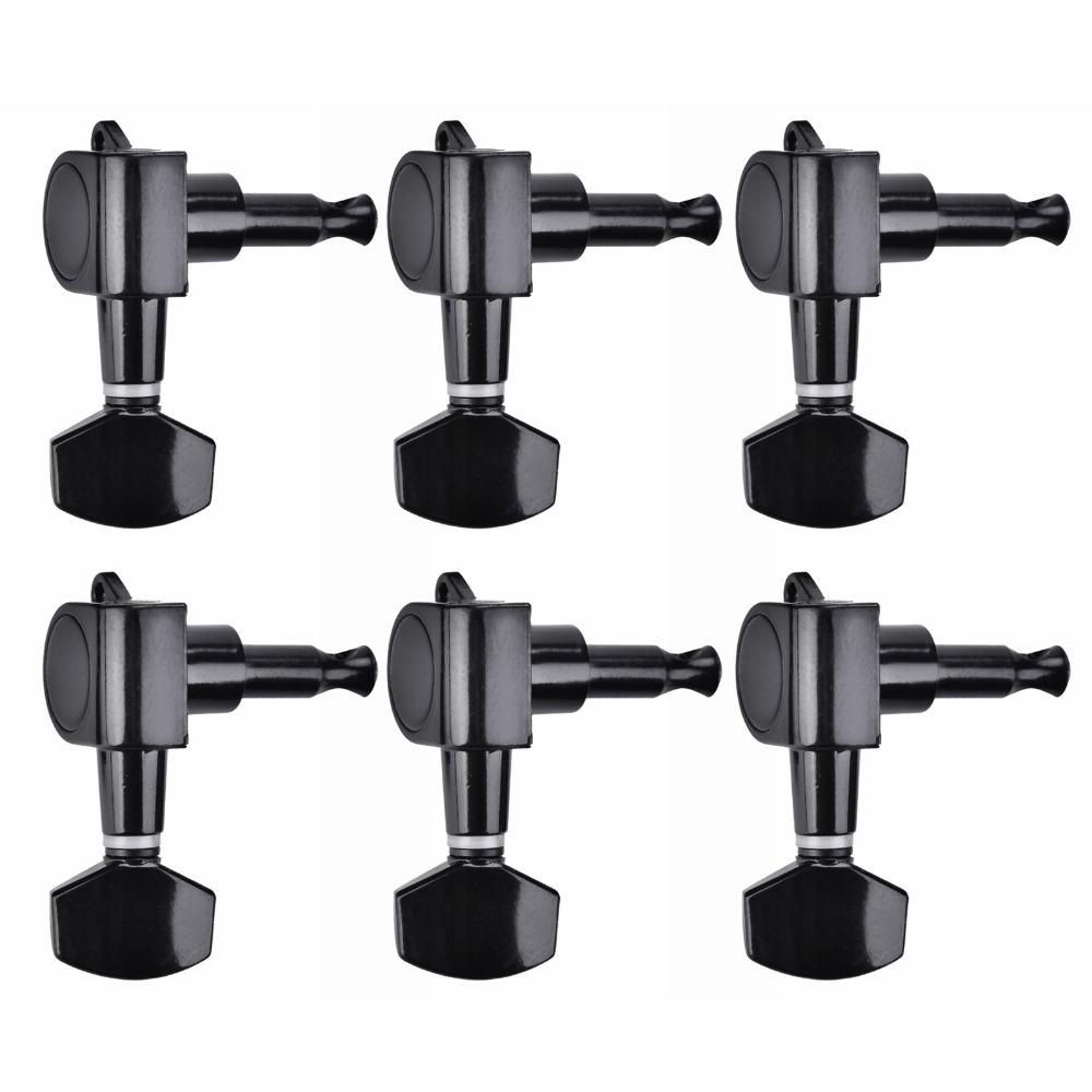6 Pieces Black Machine Heads 3L3R Configuration String Tuning Pegs Guitar Tuning Pegs For Guitar