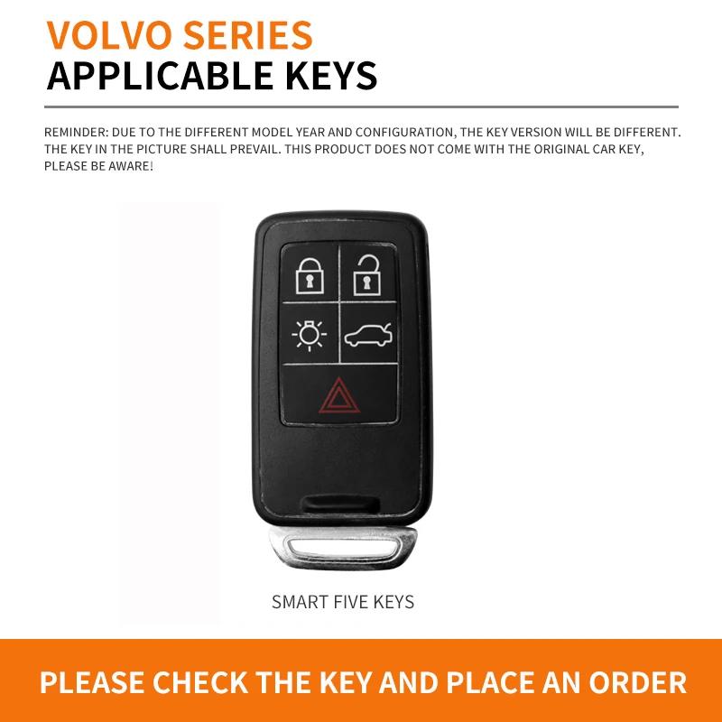 AABBI1 Zinc Alloy Car Smart Key Case Cover Protector Shell Holder For Volvo S40 S60 S80 S90 XC60 XC70 XC90 V40 V60 Keychain Accessories