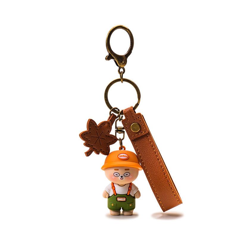 Bear Wearing Little Hat Cartoon Design Keychain For Car Keys And Decor Couples