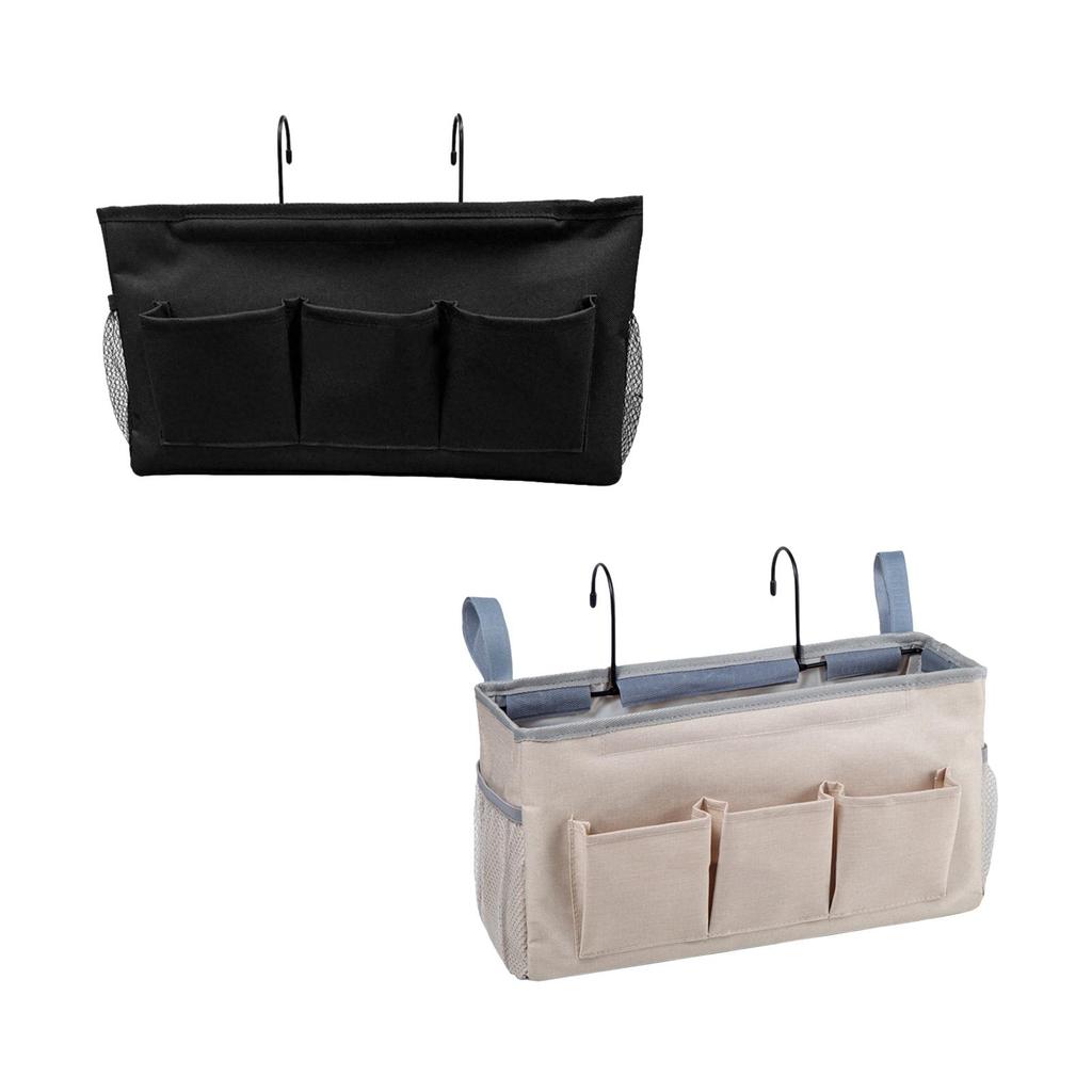 Bedside Caddy Storage Bag with Side Mesh Pockets Remote Book Keys Hanging Bed Storage Organizer Bag Can hold Glasses,Book, Key