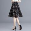 Elegant High-Waist Printed A-Line Skirt