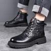 British Style Men's Formal Boots High-end Business Short Boots Men's Winter Ankle Boots Trend High Top Shoes Botas Para Hombre