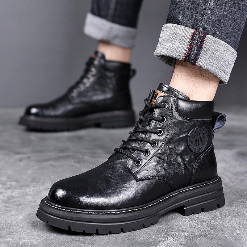 British Style Men's Formal Boots High-end Business Short Boots Men's Winter Ankle Boots Trend High Top Shoes Botas Para Hombre