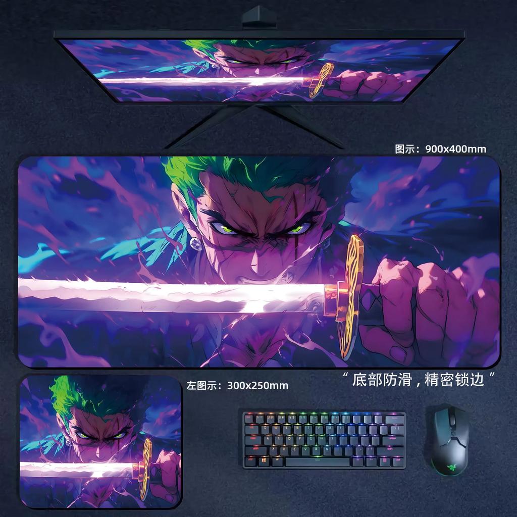 Large Size Anime Laptop Keyboard Desk Pad Luffy Roronoa Zoro NonSlip Mouse Pad High Definition Lock Edge ONE PIECE Mouse Pad