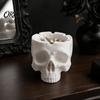 Creative Gift for Men 3D Printed Skull Planter, Small Cactus Plant Pot, Halloween Gothic Dark Style Desktop Accessory Head Pen Holder, Organizer Home