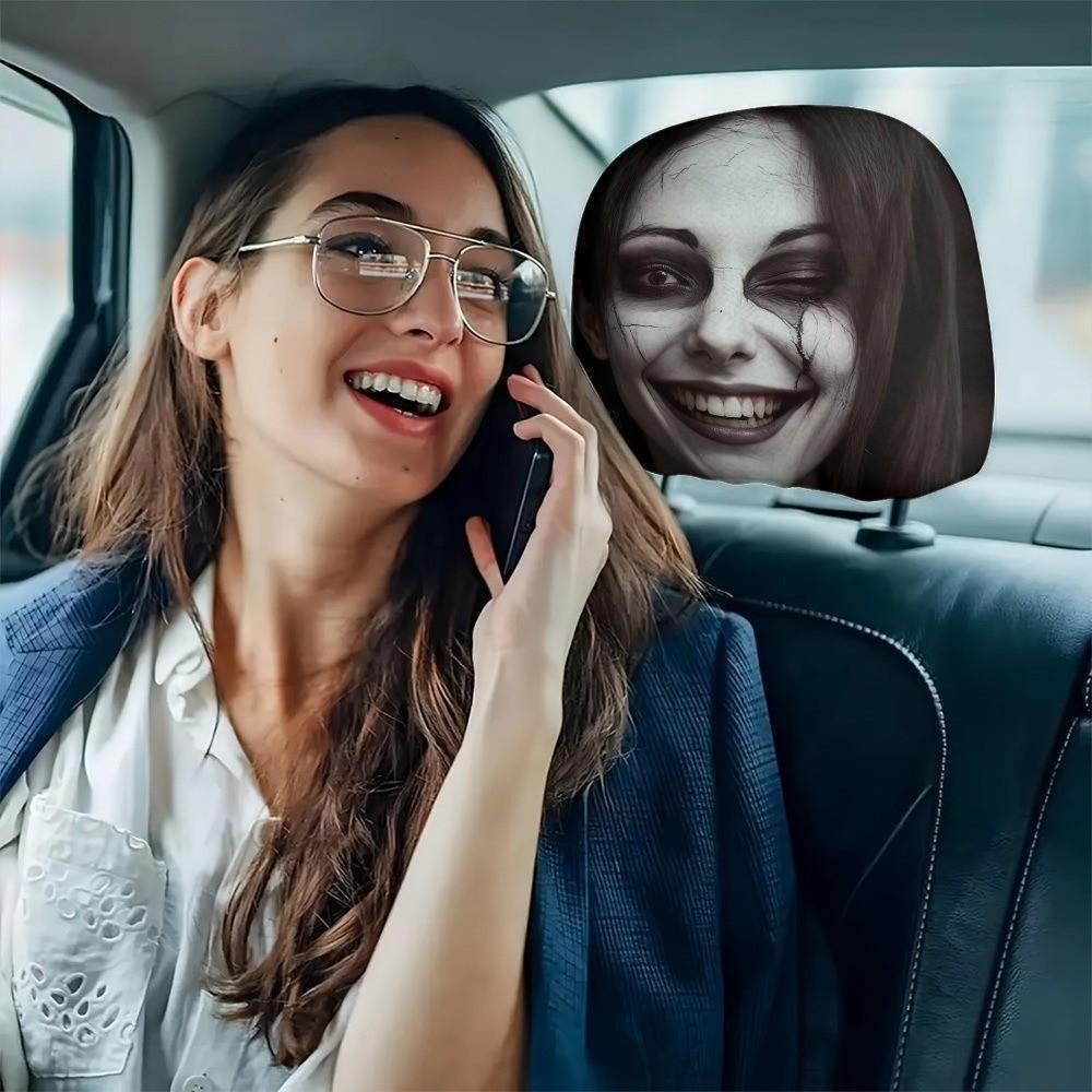 2 Stück Komfortable Halloween Auto Kopfstützenbezug Automobil Sitz Kopfstützenbezug Ganzjahresnutzung