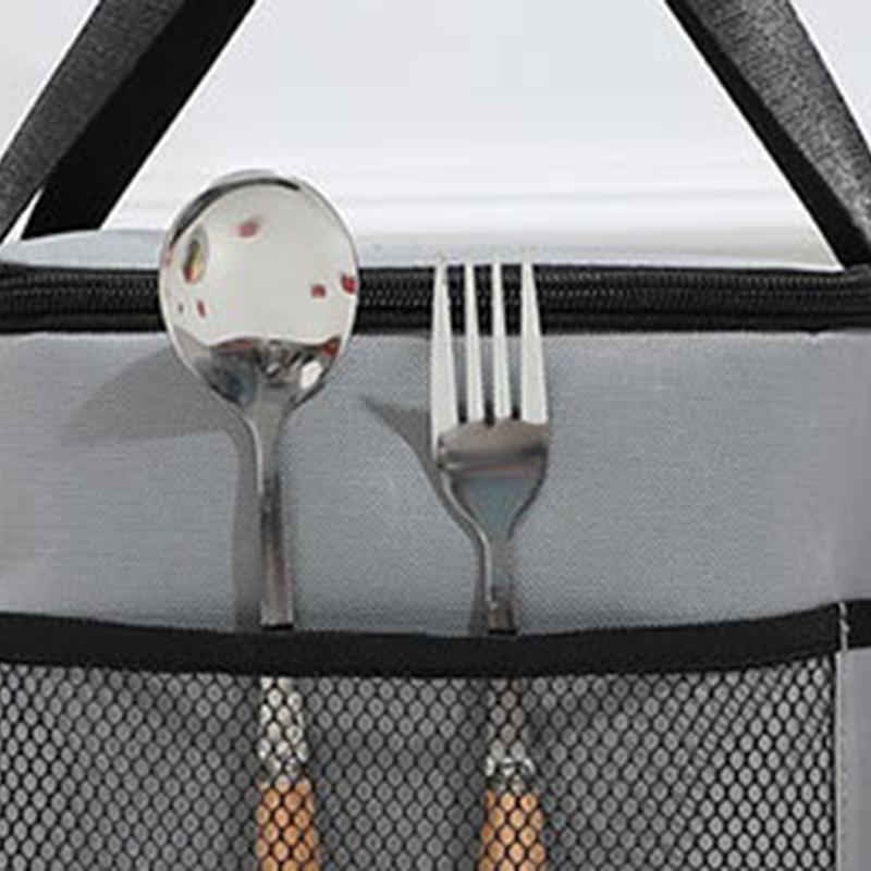 Square Lunch Pouchs Heat Insulation Spacious Ice Pouch Outdoor Use Picnic Tote Portable Travel Storage Pouch Student Lunch Box Pouch