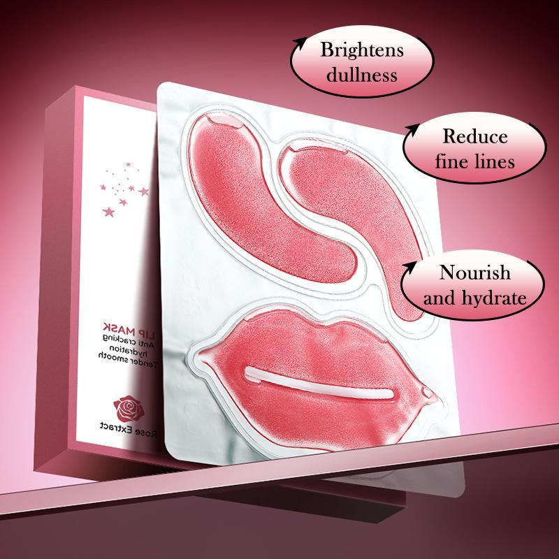Sadoer Rose Eye Mask And Lip Mask Set Moisturizes Eyes And Protects Lips