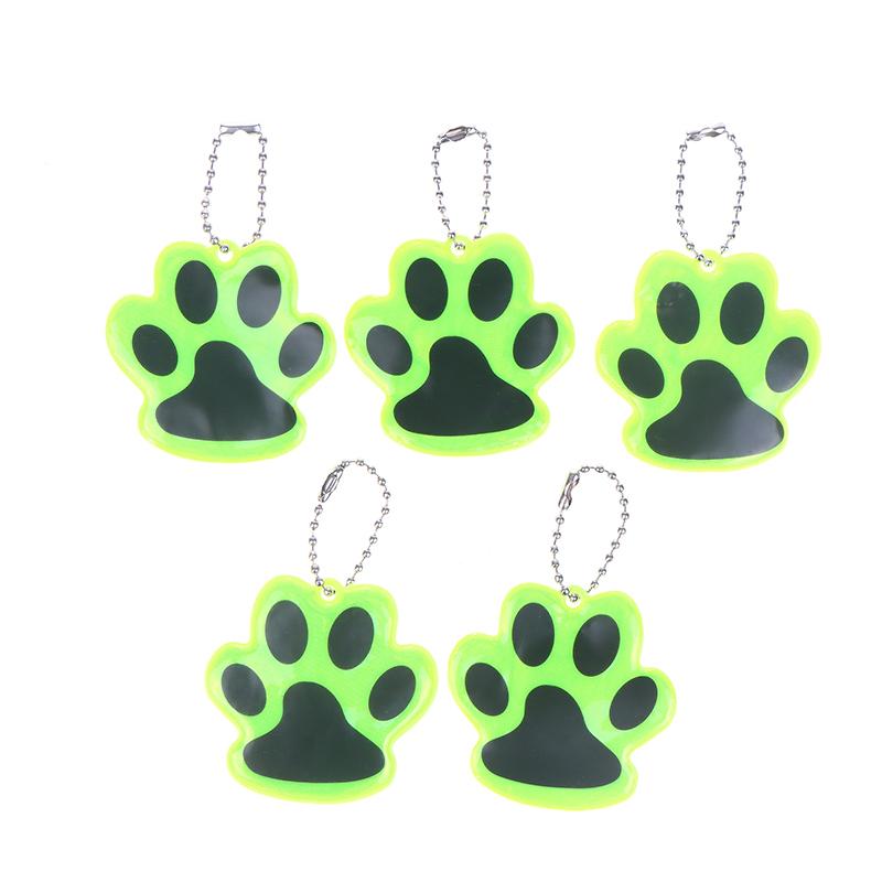 10 szt. Uroczy odblaskowy brelok z łapką Bezpieczeństwo w nocy na zewnątrz Dzieci Zwierzę domowe Dwustronny odblaskowy Dodatki do plecaka Zawieszka