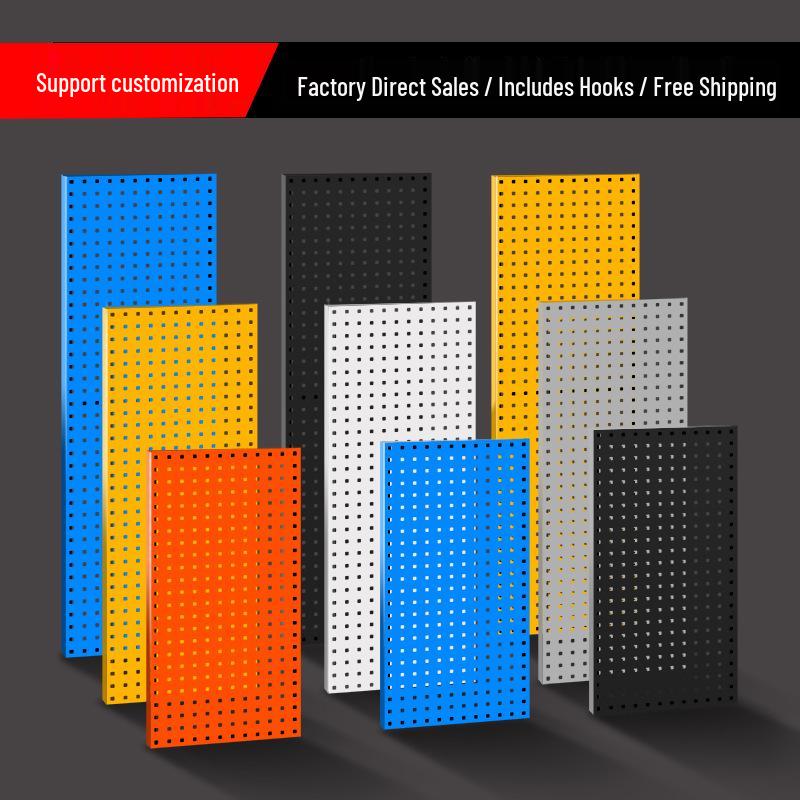 Metal Pegboard Square Hole Tool Rack Wall Mount Display Shelving by Leidezhu