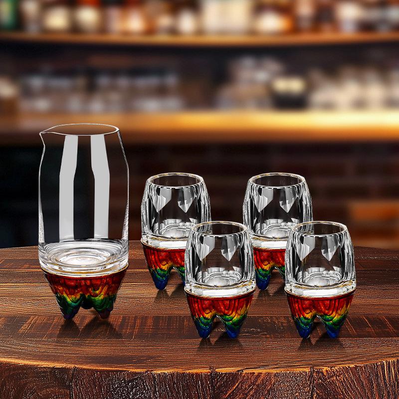 Baijiu Cup Household Creative Spirits Cup Transparent Glass One Mug Small Wine Glass One or Two Glasses Wine Dispenser