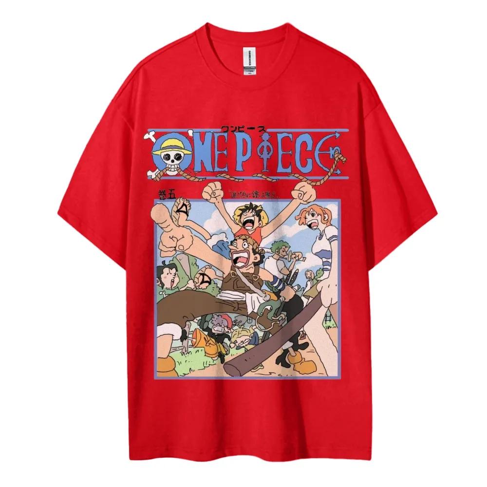 One Piece Animation Derivate Luffy Usopp Druck Herren und Damen Sommer Mode Atmungsaktiv Street Kurzarm T-Shirt