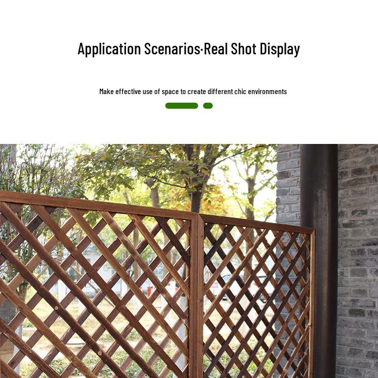 Carbonized Wood Fence and Railing Picket with Climbing Plant Stand for Outdoor Decoration