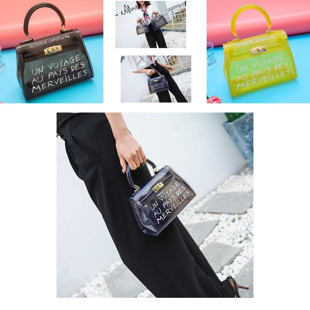 Candy-colored Transparent Shoulder Bag For Women Pvc Material Jelly Bag Medium Size Ideal For Daily Wear