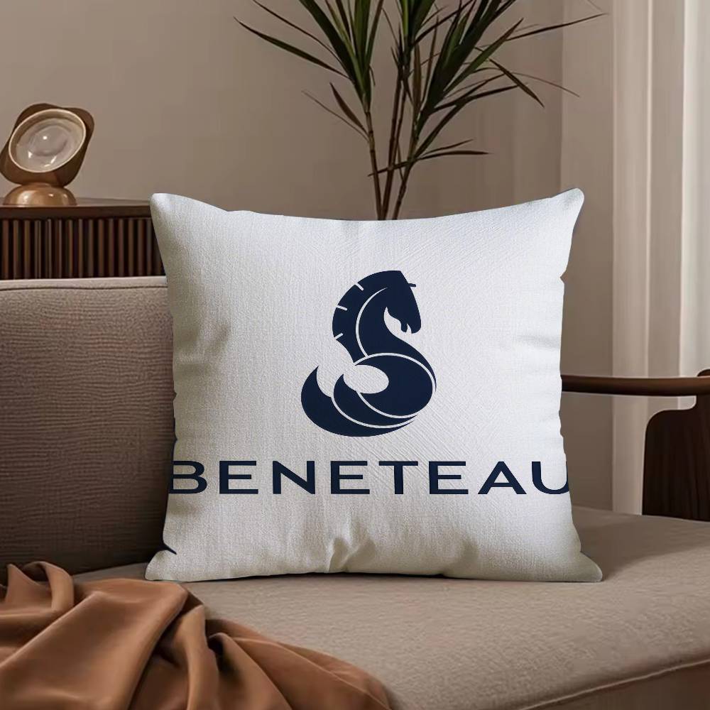 Cartoon B-BeneteauS Y-Yachts Pillow Case Anti-dustmite Pillowcase Invisible zipper silky short plush Sofa cushion cover