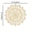 Glamorous Gold Mandala Lotus Metal Wall Art Set Ornate Arch Spiritual Home Decor Halloween Christmas Gift