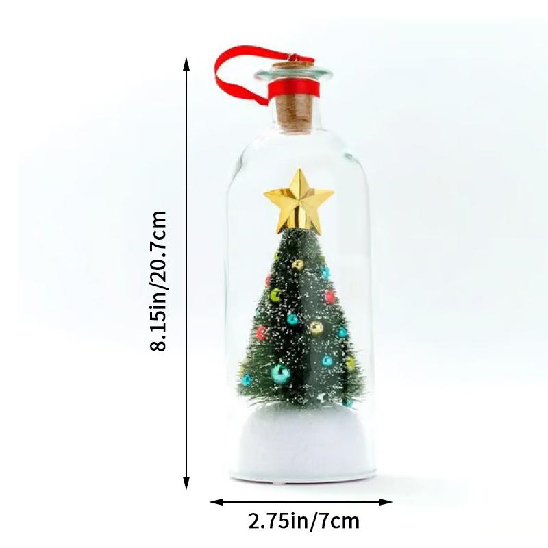 

1Pc Recordable Christmas Tree Message In A Bottle - Voice Recording Glass Ornament, Holiday Keepsake Gift for Christmas Decor чистый
