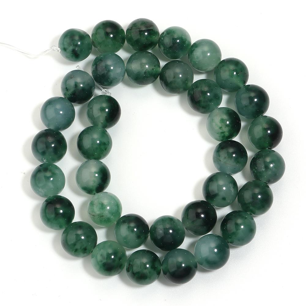 Natural Chalcedony Stone Beads Deep Green Round Loose Spacer Bead For Jewelry Making DIY Bracelet Necklace Supplie 4/6/8/10/12mm