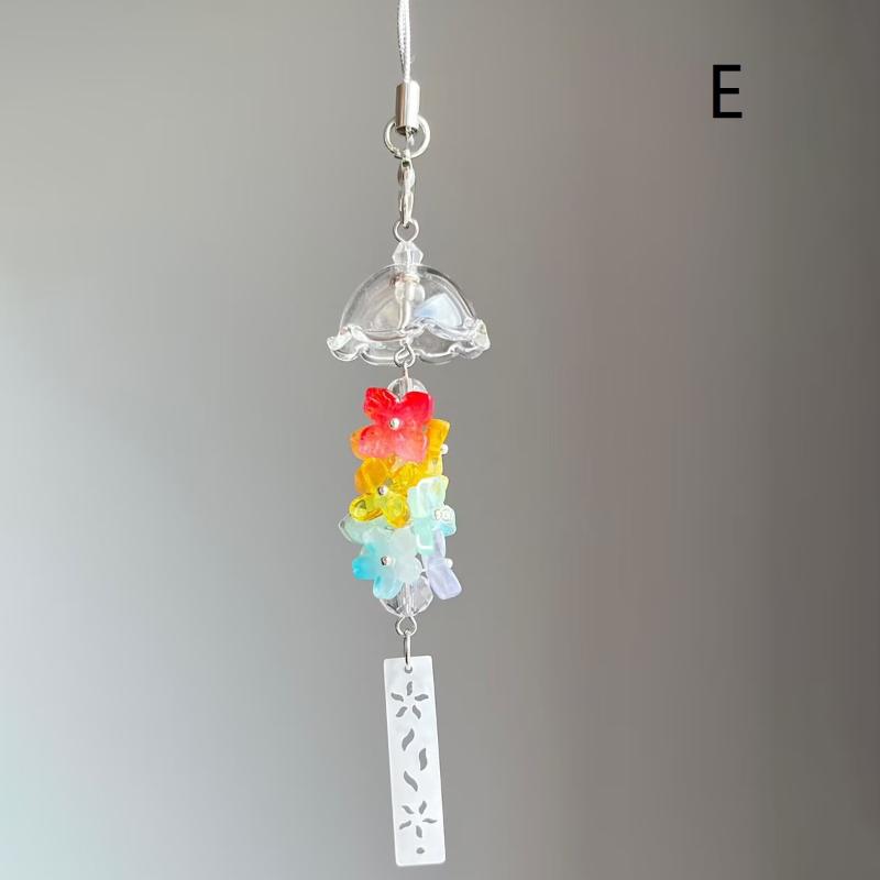 Transparent Keychain Wind Chime Keyring Phone Lanyard Kawaii Bag Home Decor Accessory