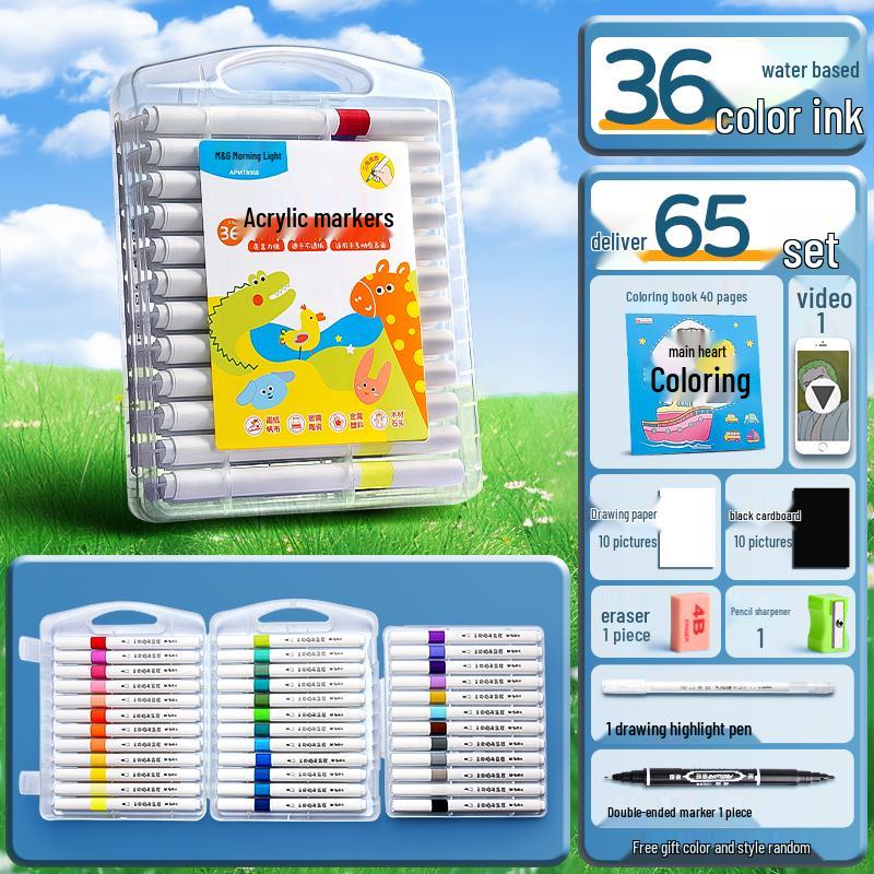 Acrylic Marker Set: Non-Toxic, Layerable, Washable, Non-Bleeding - 24 Colors for Kids