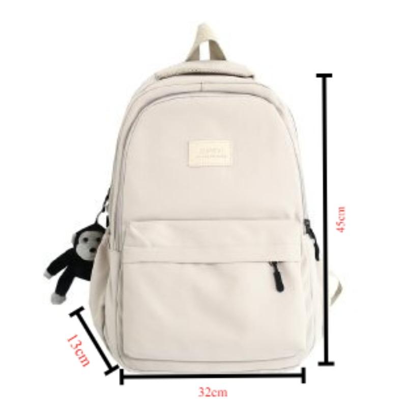Women's Backpack Solid Color Female Multi-pocket Casual Man Travel Bag High Quality Schoolbag for Teenage Girl Book Knapsack
