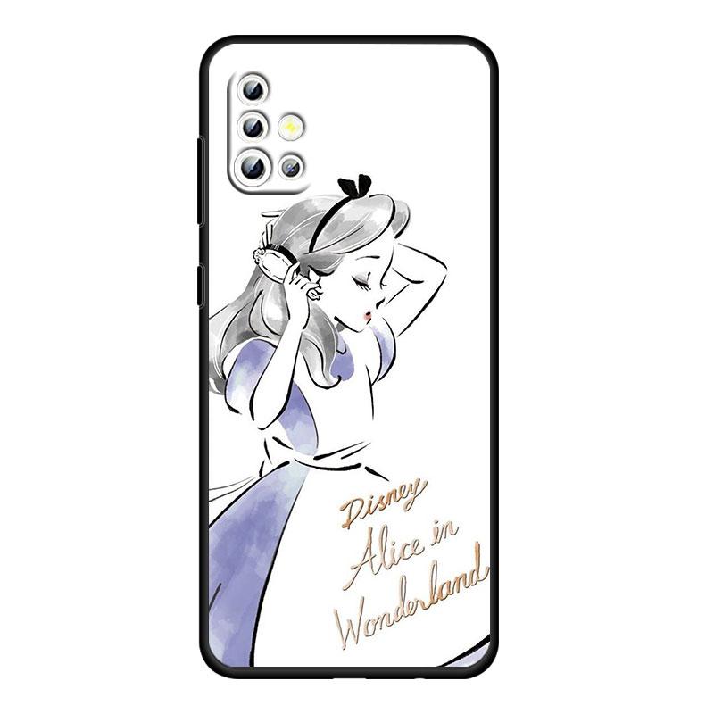 Princess Cartoon For Samsung Galaxy A73 A54 A52S A72 A71 A52 A51 A22 A32 A21S 4G 5G Silicone Soft Black Phone Case