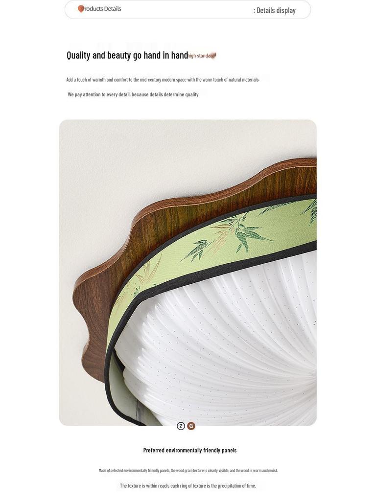 Vintage Walnut Wabi-Sabi Style Ceiling Light for Bedroom or Children's Room