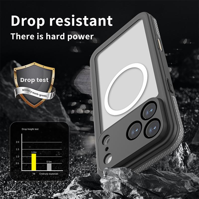 For iPhone 17 Pro Max / 17 Pro / 17 Waterproof IP68 Underwater Diving Swimming Shockproof Full Body sealed Shell Case