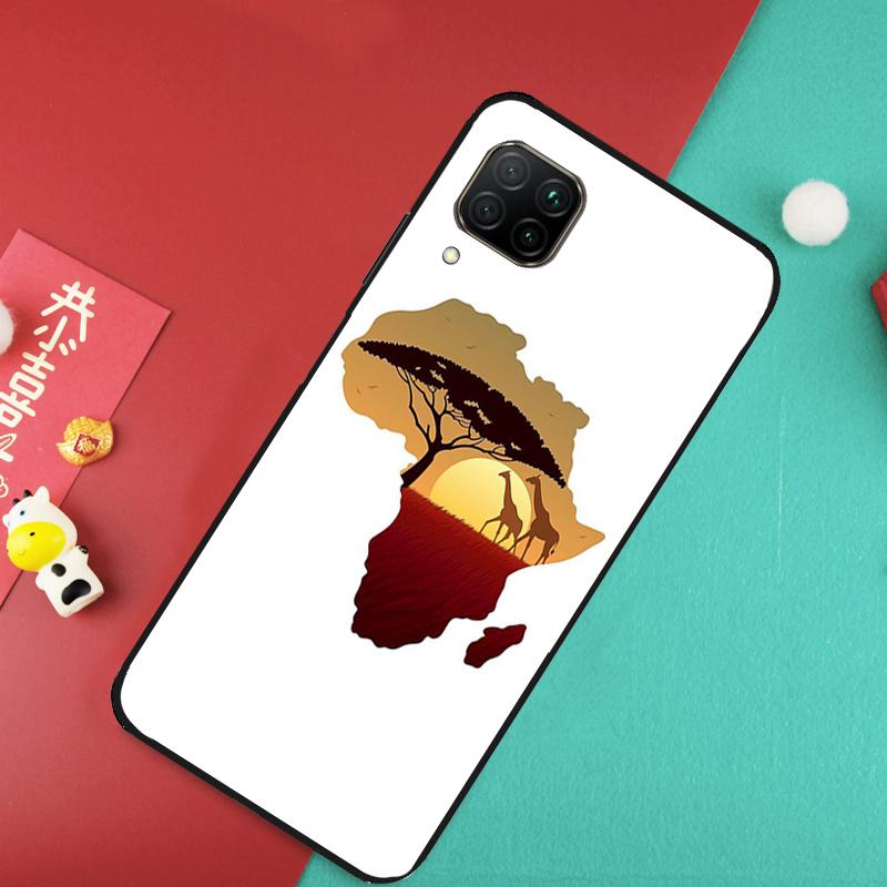 Africa Map Geography For Huawei Nova Y73 Y70 Y72 Y60 Y90 Y61 Y91 8i 7i 11i 12i 12s 9 10 SE P20 P30 P40 Lite Case
