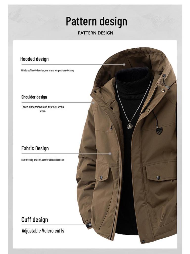 2025 Men's Plus Size Winter Windproof Cotton Jacket - Outdoor and Workwear