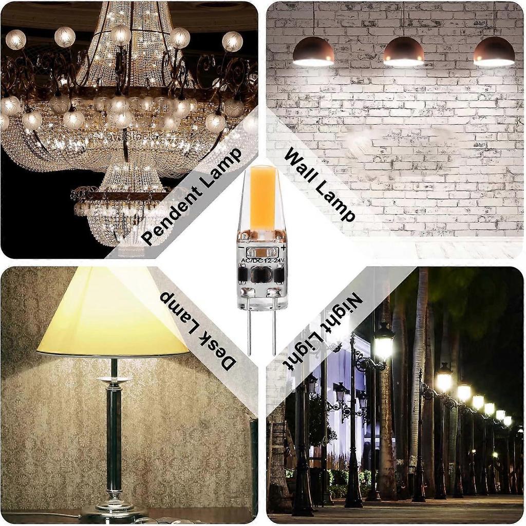 G4 LED 3W 12V AC/DC Light Bulbs, G4 3W LED 30W Equivalent Halogen Light Bulb, 300LM, Warm White 2700K, Non-Dimmable, Pack of 5