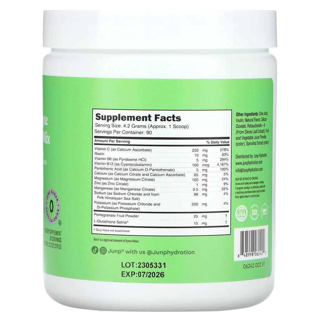 JUNP Hydration, Electrolyte Powder Mix, Green Apple Flavor, 13.3 oz (378 g)