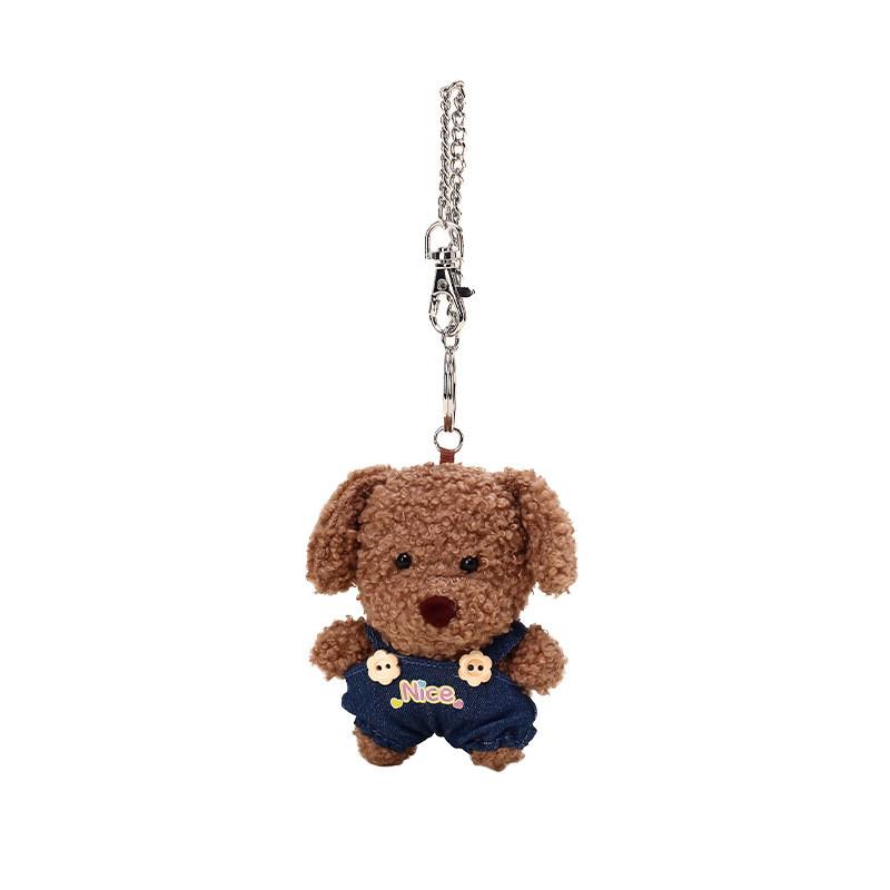 Jinnew Trendy Original Keychain With Soft Plush Cartoon Animal Designs In Style Denim