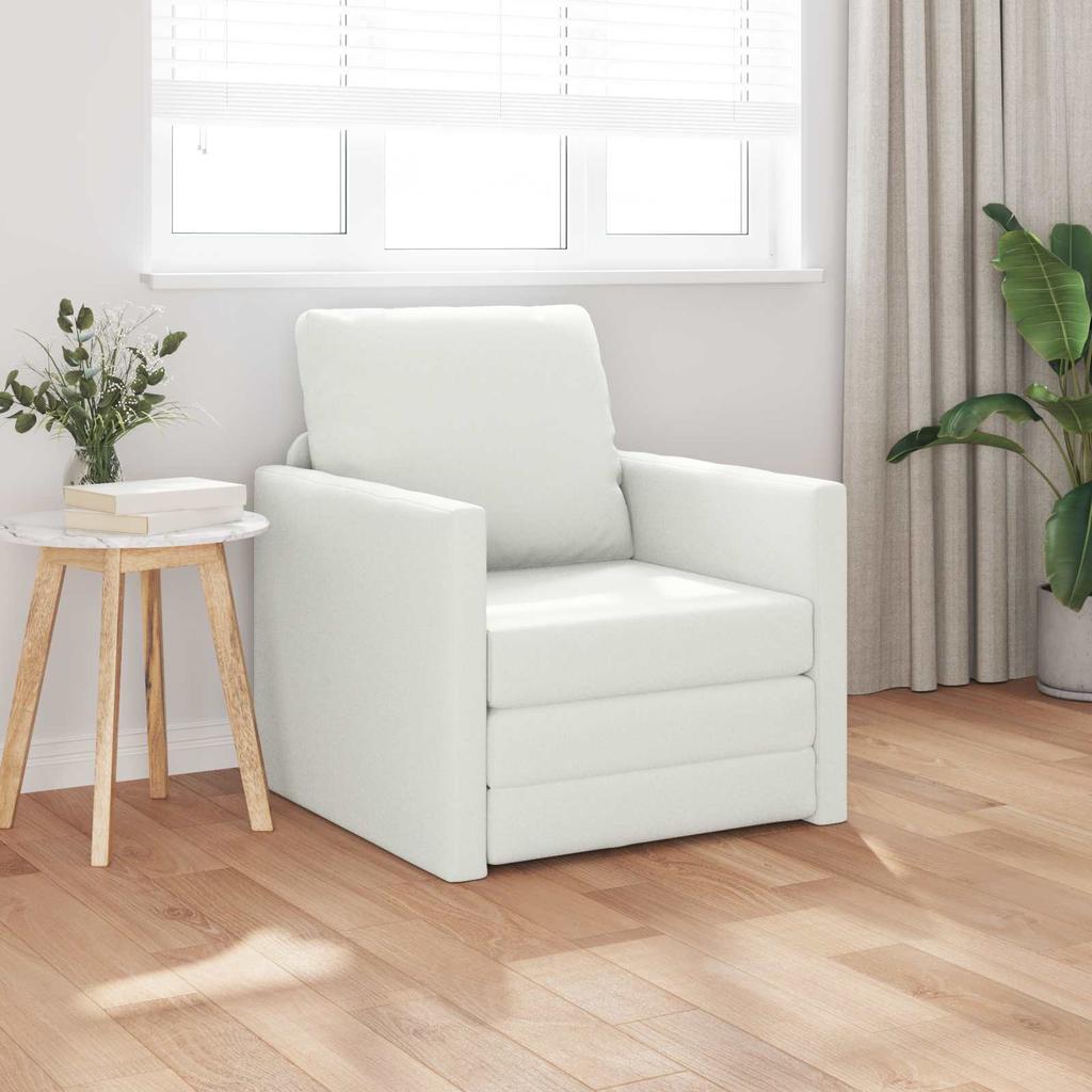 Sofa Bed 60 Cm White Faux Leather