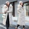 Women's Cotton-padded Clothes Are New In Winter, Fashionable, Waist-closed, Thin, Thickened and Long, Over-knee Fur Collar.